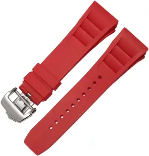 Rubber Silicone Watch Strap for Richard Mille RM011 Series Silicone Tape Accessories Men's Watch Strap 25-20mm