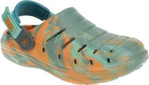 RUGGED SHARK Molded Clog for Kids, Cove CLG with Adjustable Achilles Strap, Big Kid Size 2, Olive Green
