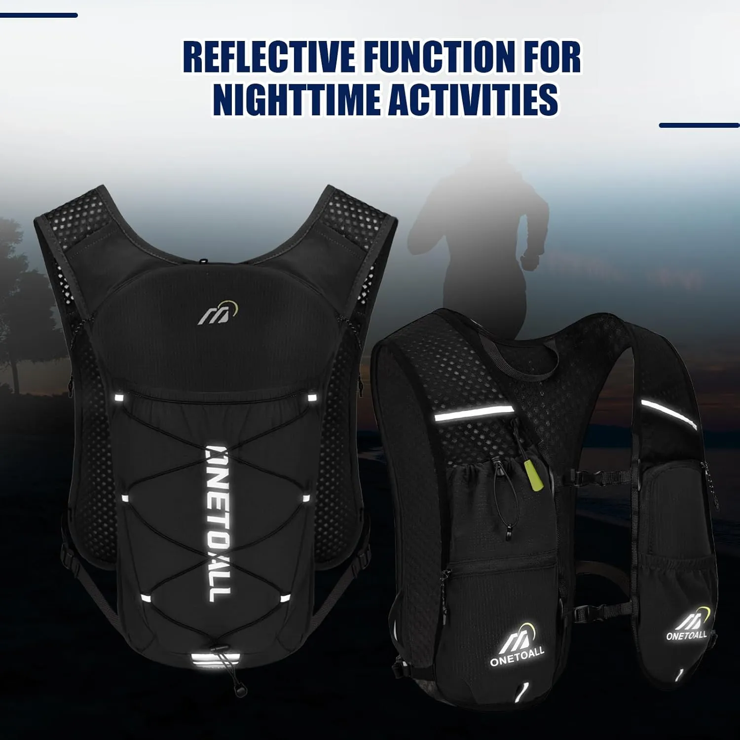 Running Vest for Women & Men, Lightweight 150g Hydration Backpack, 6L Pack for Trail Running, Marathon, Hiking, Cycling, Jogging, Adjustable Fit
