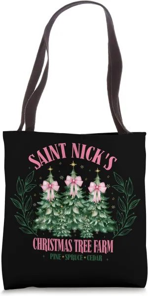 Saint Nick's Christmas Tree Farm Pine Spruce Cedar Tote Bag