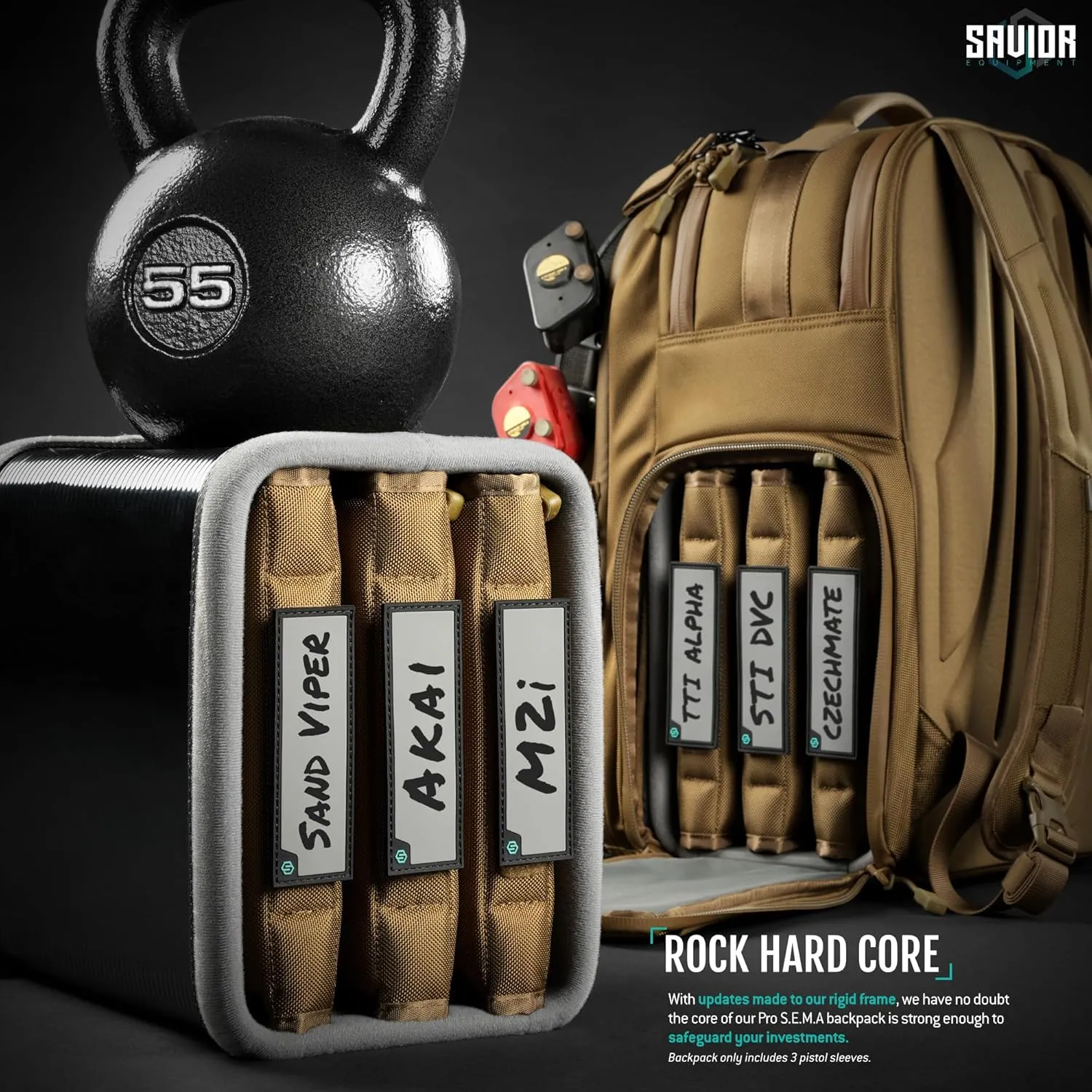 Savior Equipment Pro SEMA Tactical Backpack Competition Shooter 3 Pistol Sleeve
