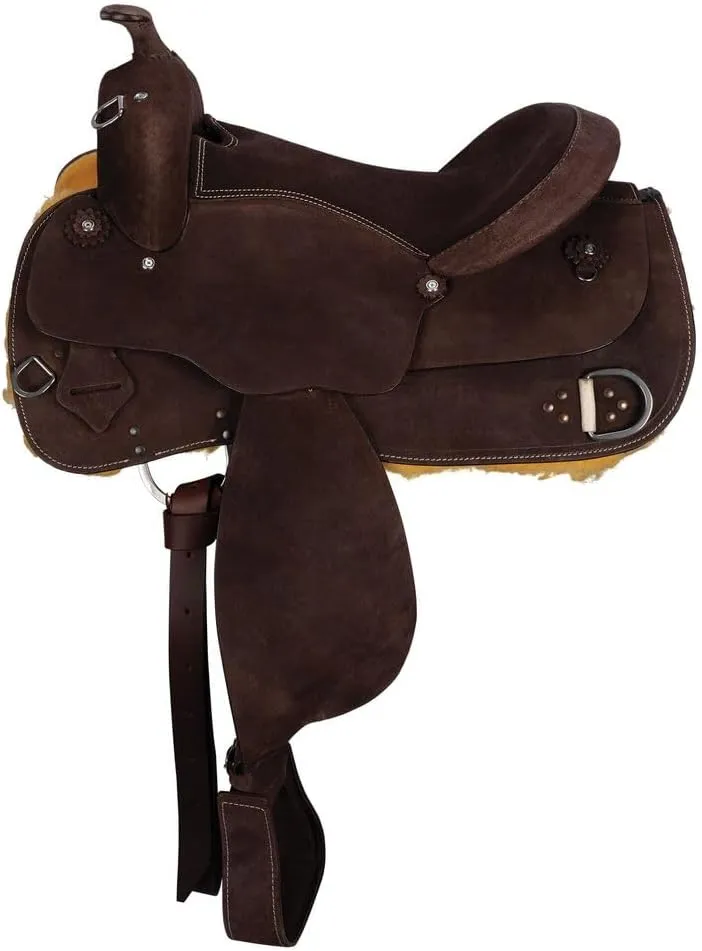 Schneiders Work and Trail II Western Saddle | Lightweight Fiberglass Tree | Roughout Design | Padded Seat | Heavy-Duty Hardware