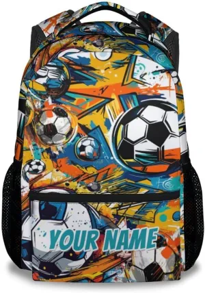 School Backpack for Boys - Custom Soccer Bookbag - Lightweight Durable Large Capacity - 17 Inch Green Kid Backpack for School, Travel and Camp