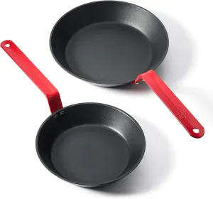 SENSARTE Nonstick Frying Pan Set 2-Piece, Oven Safe Skillets with Swiss Coating, Induction Compatible Chef Pan Set, Dishwasher Safe Cooking Pans, Anodized Frying Pans, PFOA Free, 8 and 10 Inch