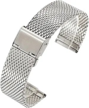 SERDAS Steel Stainless Steel Strap 18mm 20mm 22mm 24mm 1.0 Thick Wire Mesh Strap Adjustable Length Watch Accessories Watchbands