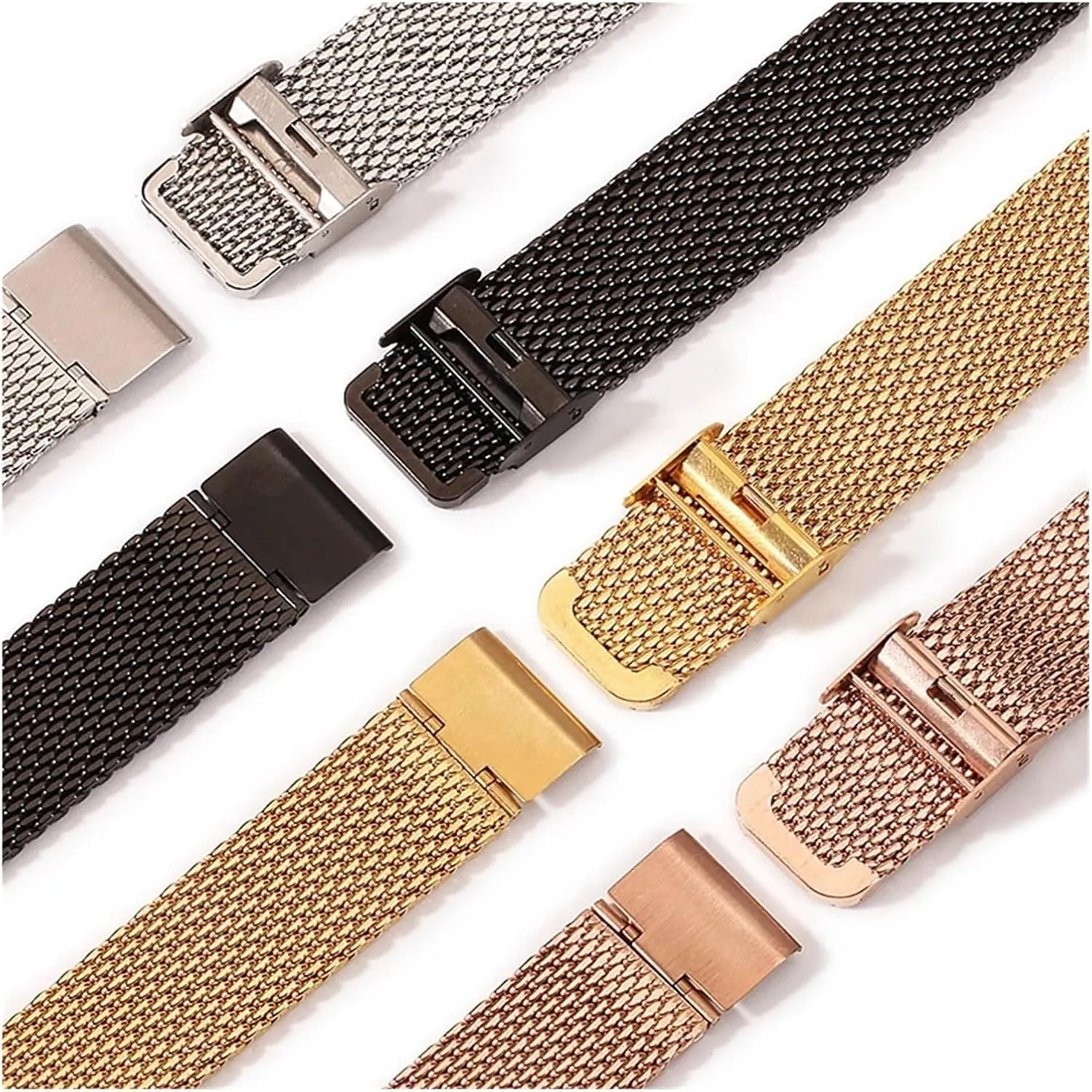 SERDAS Steel Stainless Steel Strap 18mm 20mm 22mm 24mm 1.0 Thick Wire Mesh Strap Adjustable Length Watch Accessories Watchbands