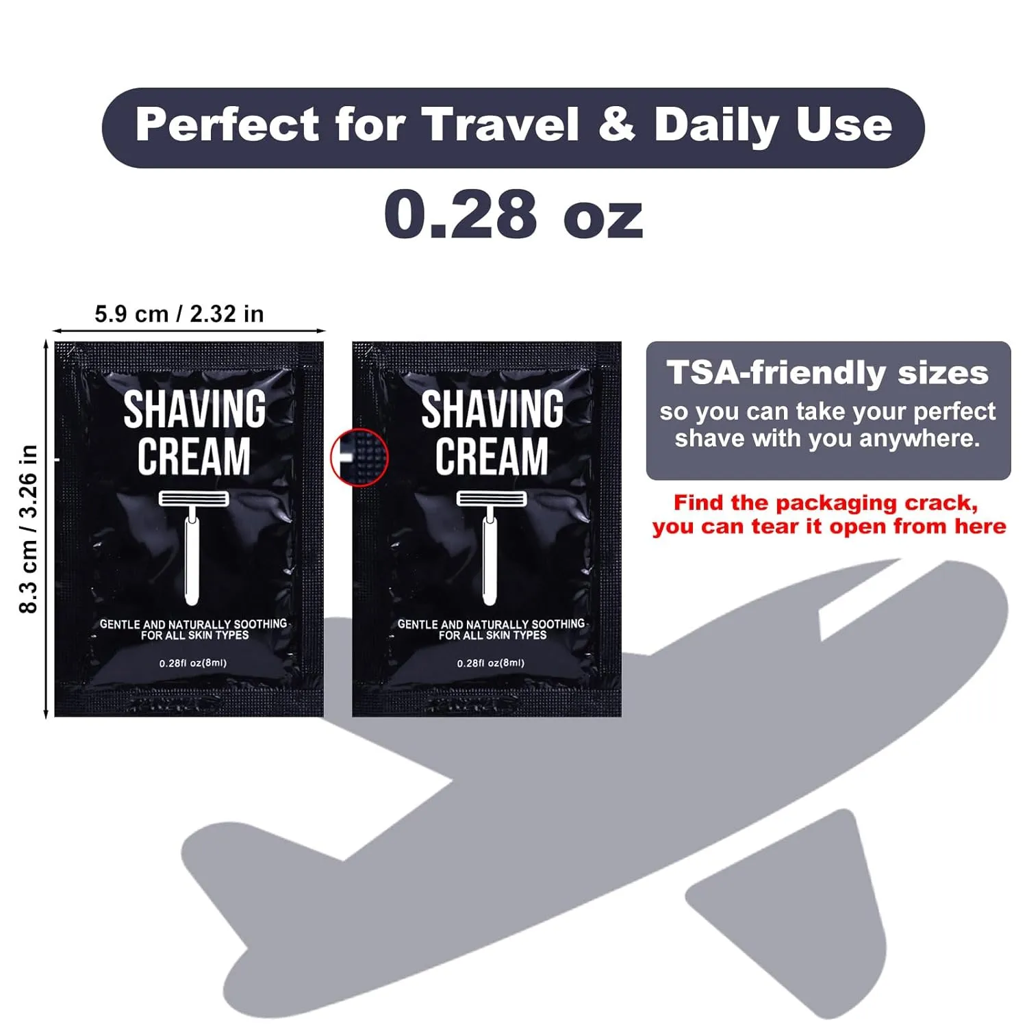 Shaving Cream Bulk Travel 8ml/0.28fl oz,Disposable Shaving Cream in Bulk Travel Shave Cream for Hotel Homeless （jasmine，pack of 100)