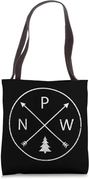 Simple Pacific Northwest Accessory Arrows Pine Tree PNW Tote Bag