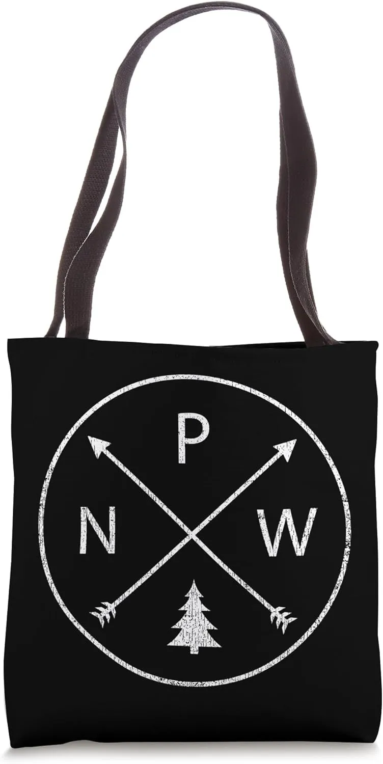 Simple Pacific Northwest Accessory Arrows Pine Tree PNW Tote Bag