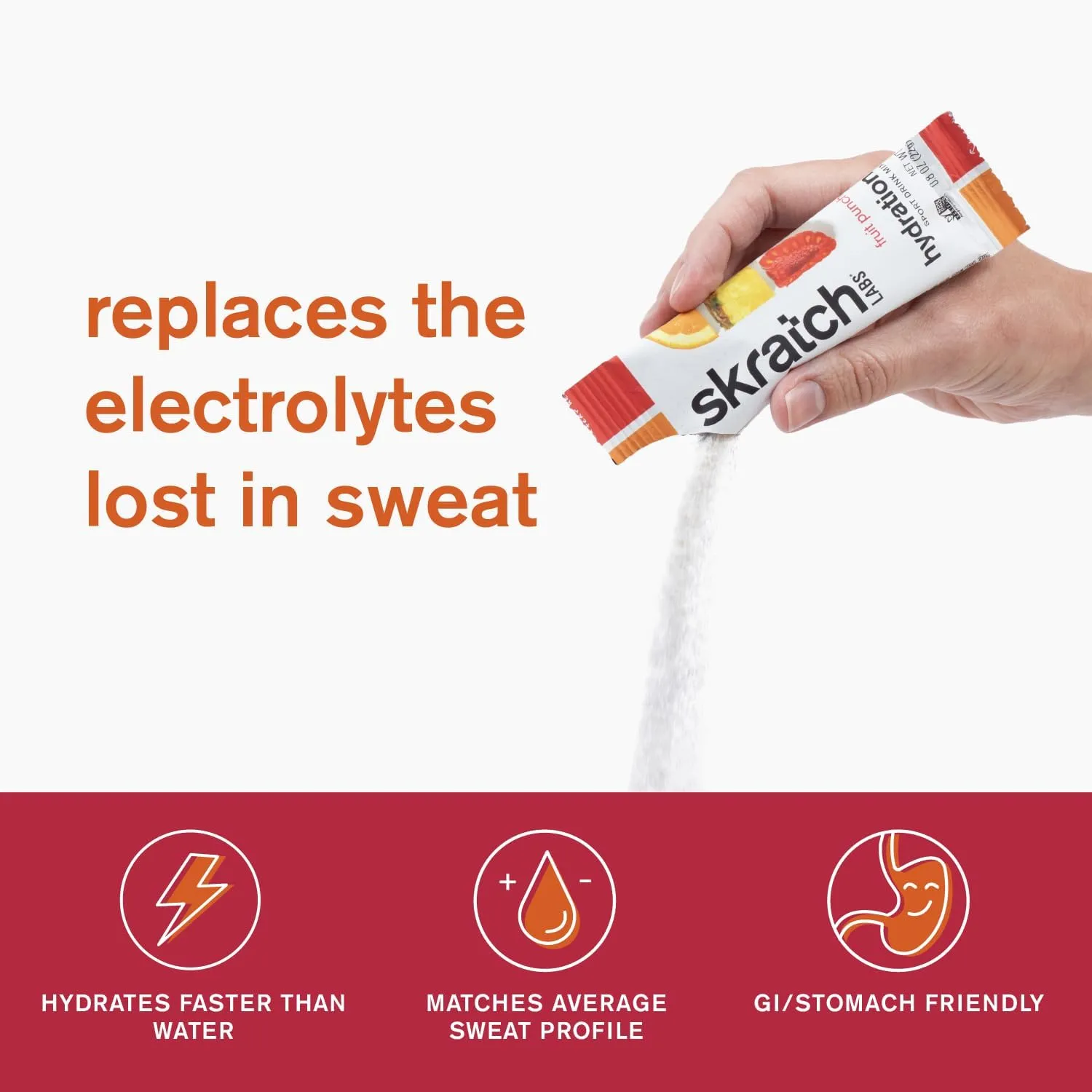 Skratch Labs Hydration Packets - Hydration Drink Mix, Fruit Punch (20ct) - Electrolyte Powder Packets Developed for Athletes and Sports Performance - Gluten Free, Vegan, Kosher