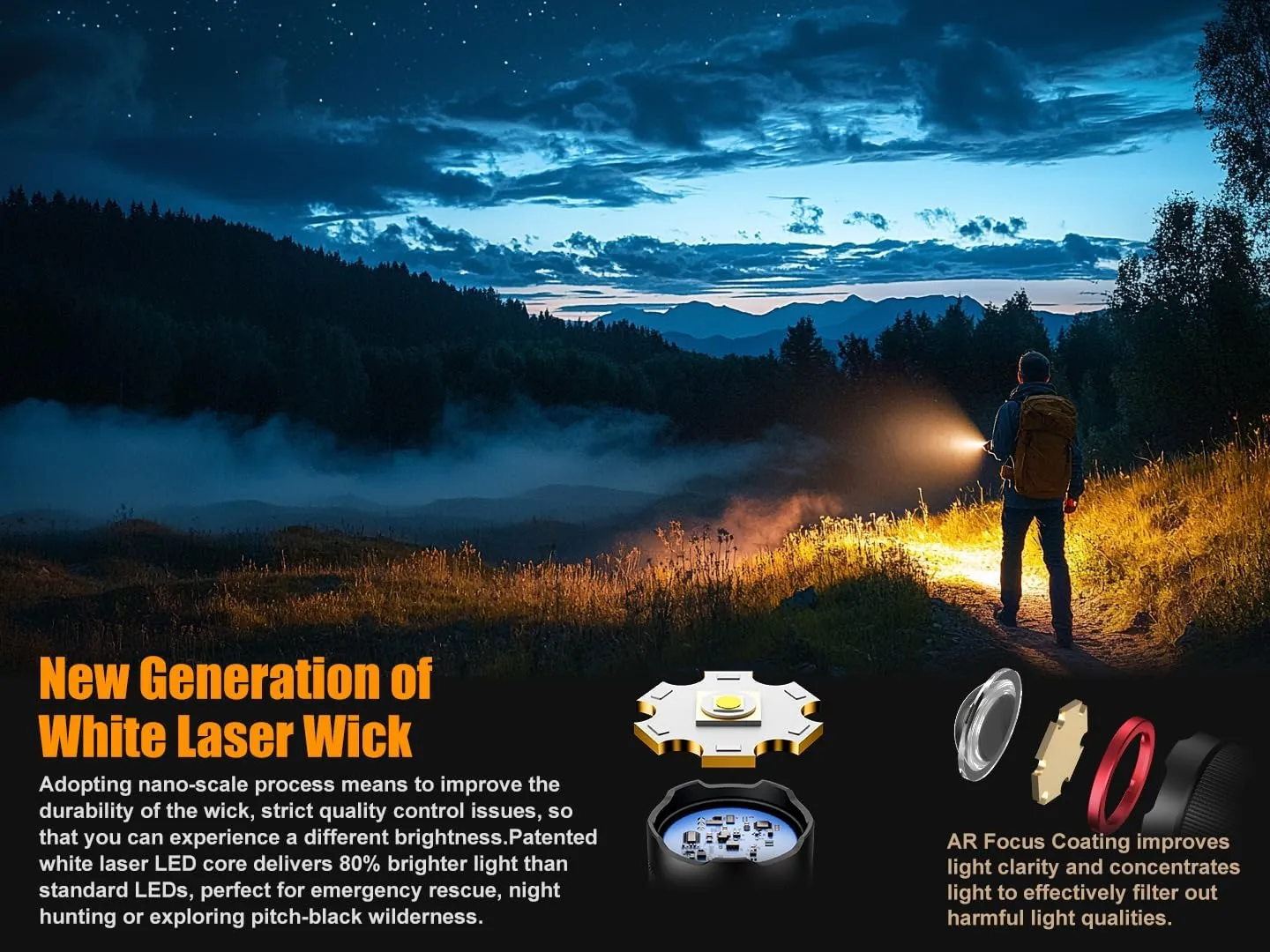 SKYFIRE Rechargeable Flashlights 3000 High Lumens, Gifts for Men Dad Fathers Day LED Powerful Super Bright Tactical Flashlight with Zoomable,Waterproof USB-C Handheld Flash Lights for Camping Hiking