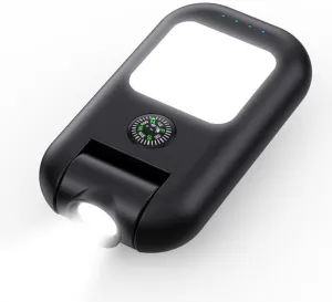 Small Compact Flashlight, Portable, Battery Powered, Black, 180-degree Adjustable Beam Angle, Emergency Charging, Perfect for Camping, Hiking, Biking