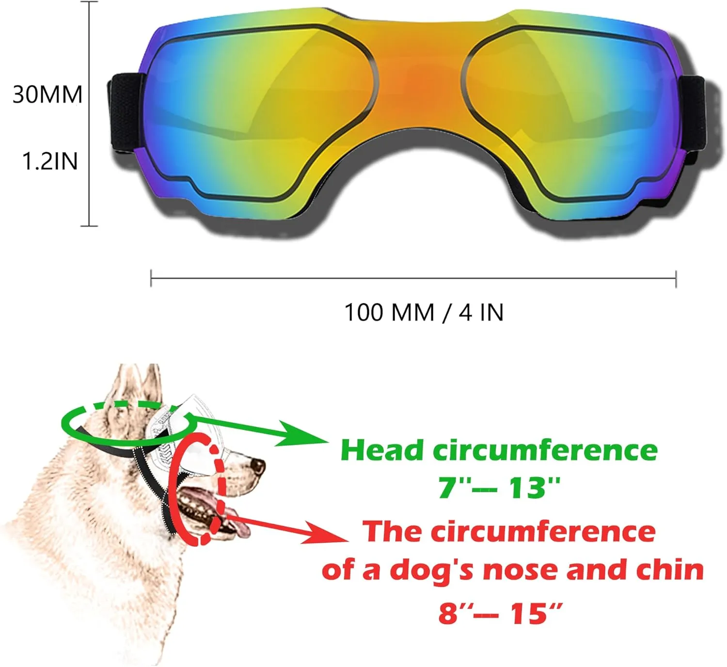 Small Dog Sunglasses, Dog Goggles with Adjustable Strap, UV Protection, Winproof & Snowproof