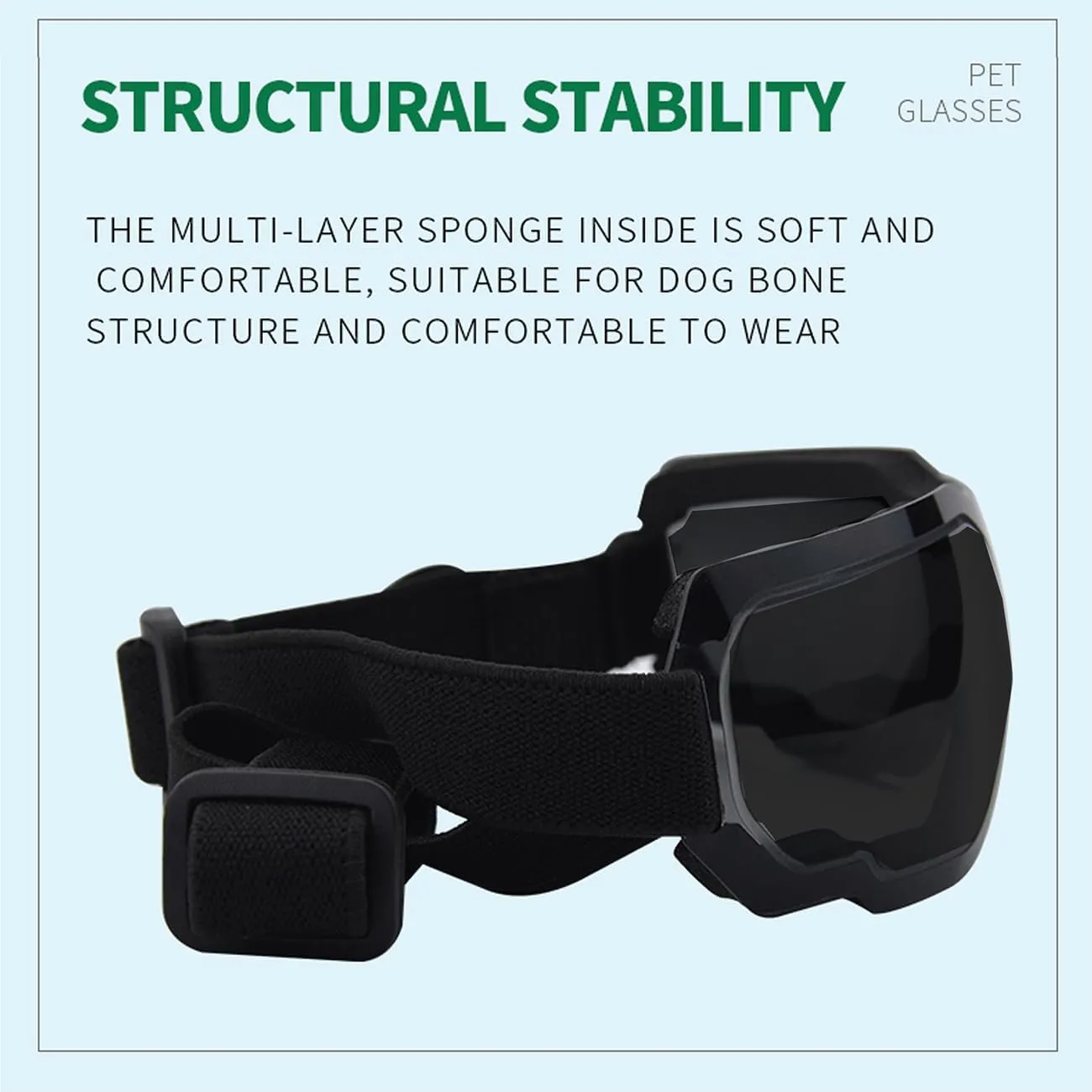 Small Dog Sunglasses, Dog Goggles with Adjustable Strap, UV Protection, Winproof & Snowproof