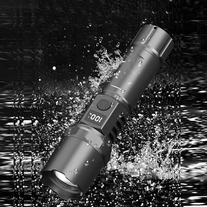 Small Flashlights Power Display,Powerful Flashlights,Camping Flashlight,Flashlight Battery Powered with and Zoomble,Portable Handheld Flash Light for Home, Camping, Emergencies