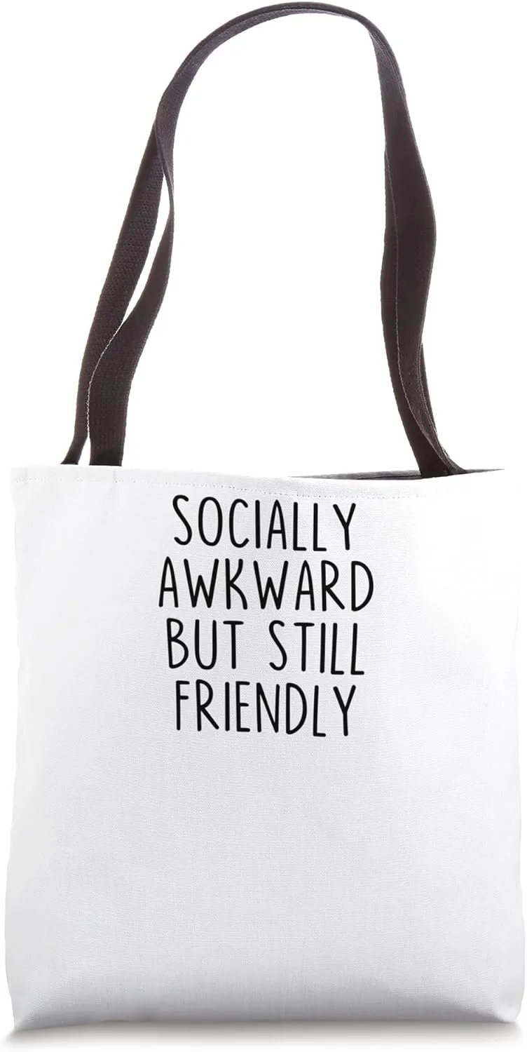 Socially Awkward But Still Friendly Retro Vintage Tote Bag