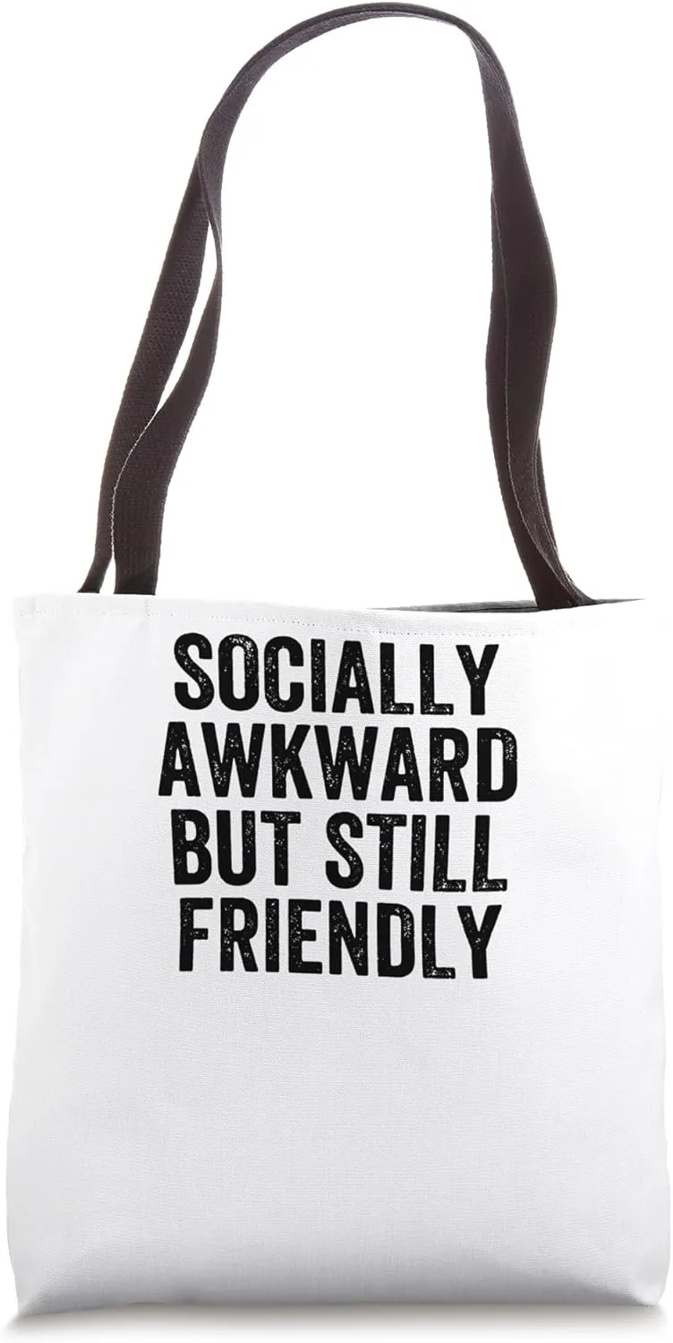 Socially Awkward But Still Friendly Retro Vintage Tote Bag