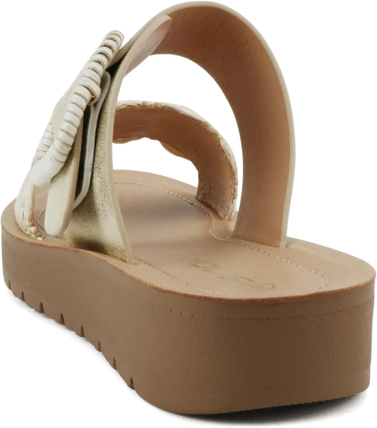 Soda “Cactus” ~ Women Open Toe Raffia Band Flatform Sandals with Buckle Strap