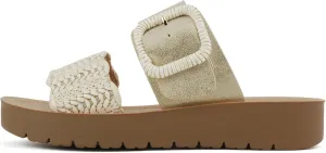 Soda “Cactus” ~ Women Open Toe Raffia Band Flatform Sandals with Buckle Strap