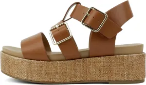 Soda “Drifter” ~ Women Flatform Multi Strap Double Buckle Open Toe Ankle Strap Platform Wedge Sandals
