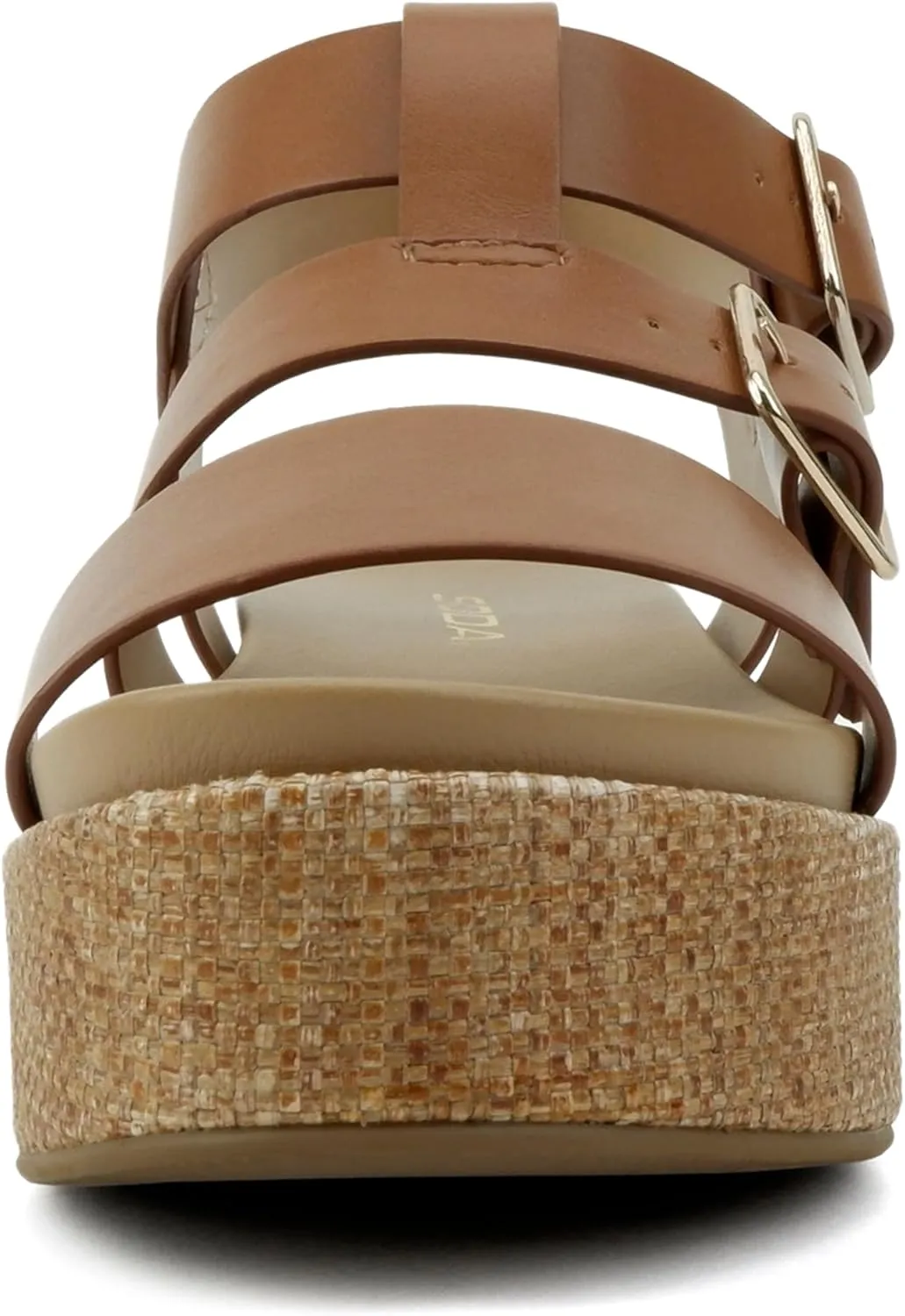 Soda “Drifter” ~ Women Flatform Multi Strap Double Buckle Open Toe Ankle Strap Platform Wedge Sandals