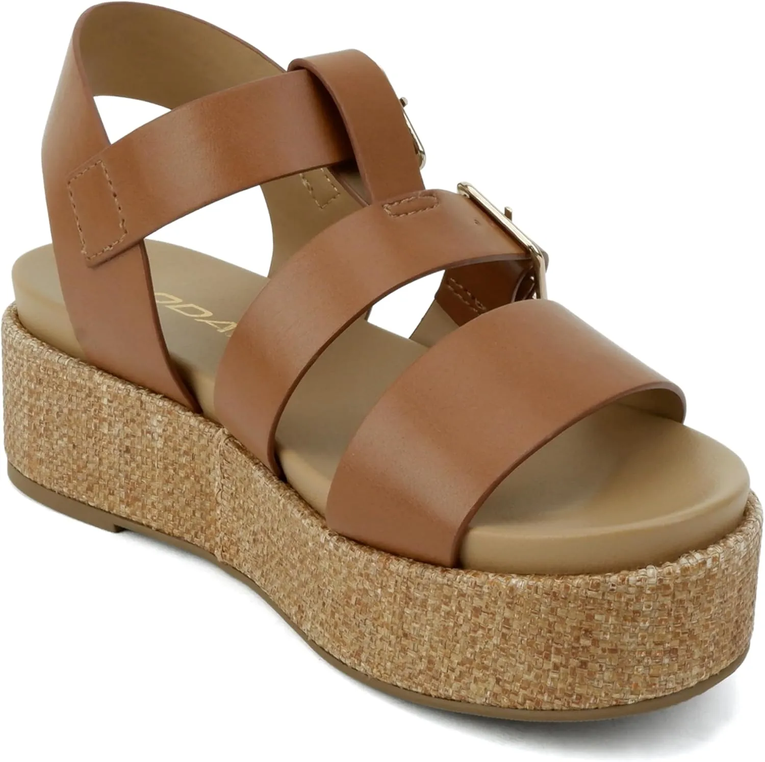 Soda “Drifter” ~ Women Flatform Multi Strap Double Buckle Open Toe Ankle Strap Platform Wedge Sandals