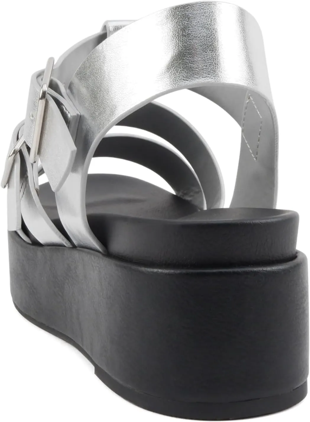 Soda “STELLAR” ~ Women Flatform Multi Strap Double Buckle Open Toe Ankle Strap Platform Wedge Sandals