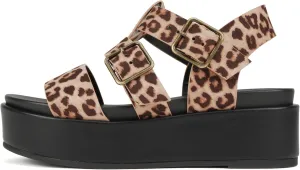 Soda “STELLAR” ~ Women Flatform Multi Strap Double Buckle Open Toe Ankle Strap Platform Wedge Sandals