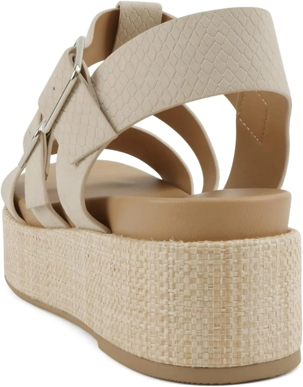 Soda “STELLAR” ~ Women Flatform Multi Strap Double Buckle Open Toe Ankle Strap Platform Wedge Sandals