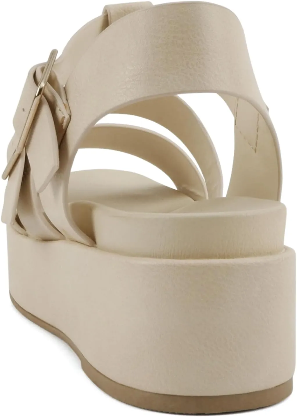 Soda “STELLAR” ~ Women Flatform Multi Strap Double Buckle Open Toe Ankle Strap Platform Wedge Sandals