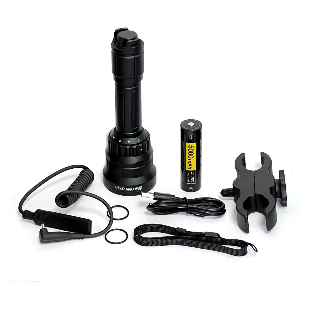 SPERAS TH4 IR KIT Zoomable & Dimmable & Rechargeable 4-in-1 Hunting Flashlight Kit