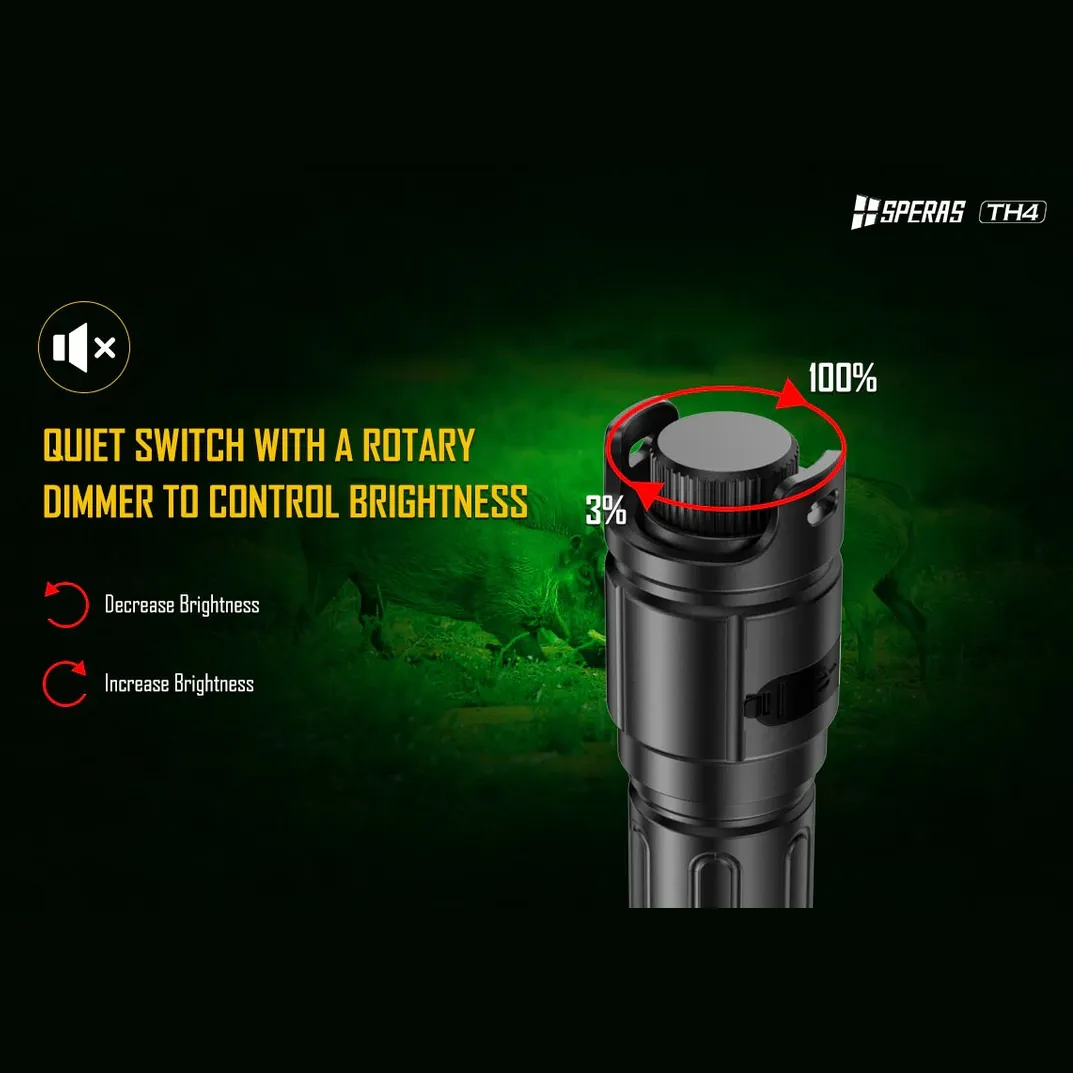 SPERAS TH4 IR KIT Zoomable & Dimmable & Rechargeable 4-in-1 Hunting Flashlight Kit