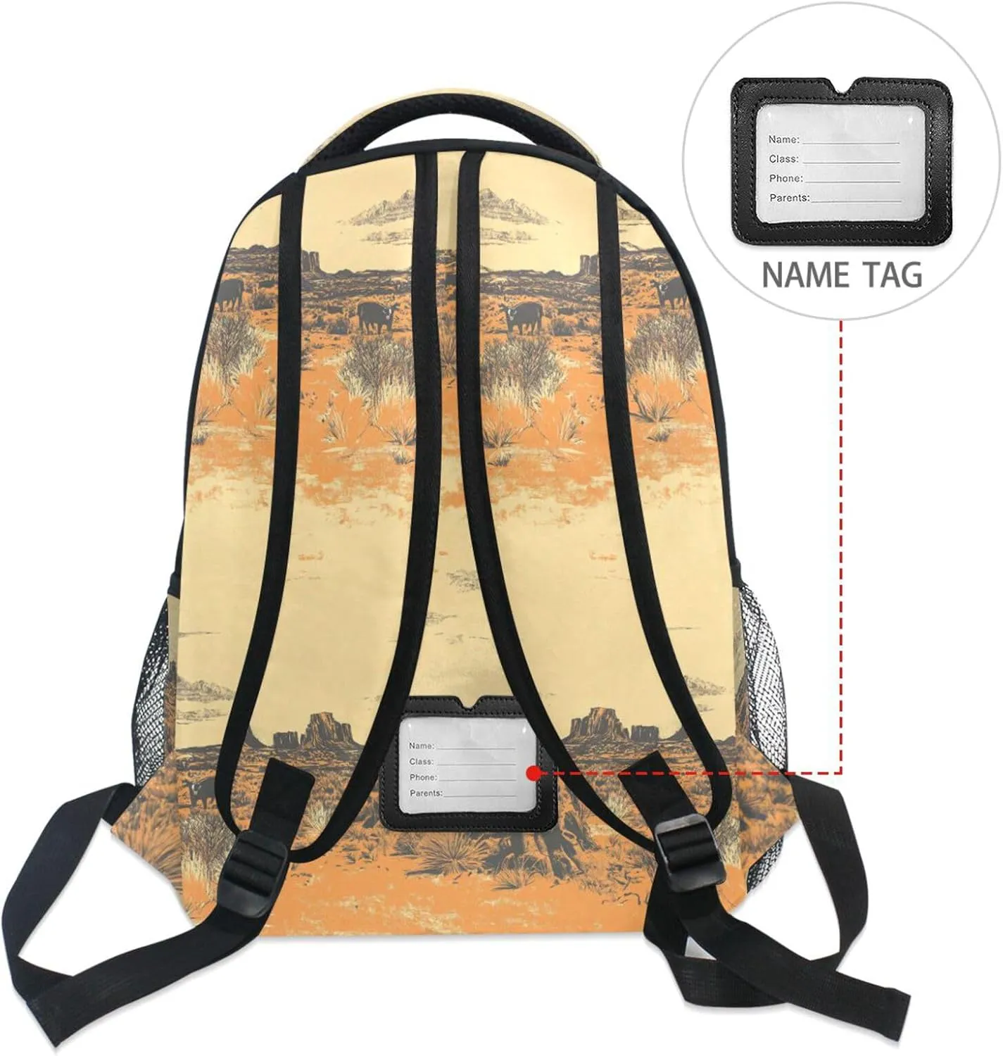 Sport Backpack for Men and Women Fashion Outdoor Backpack with Chest Strap Gift Men & Women Western Cowboy Boots Cow Vast Wilderness