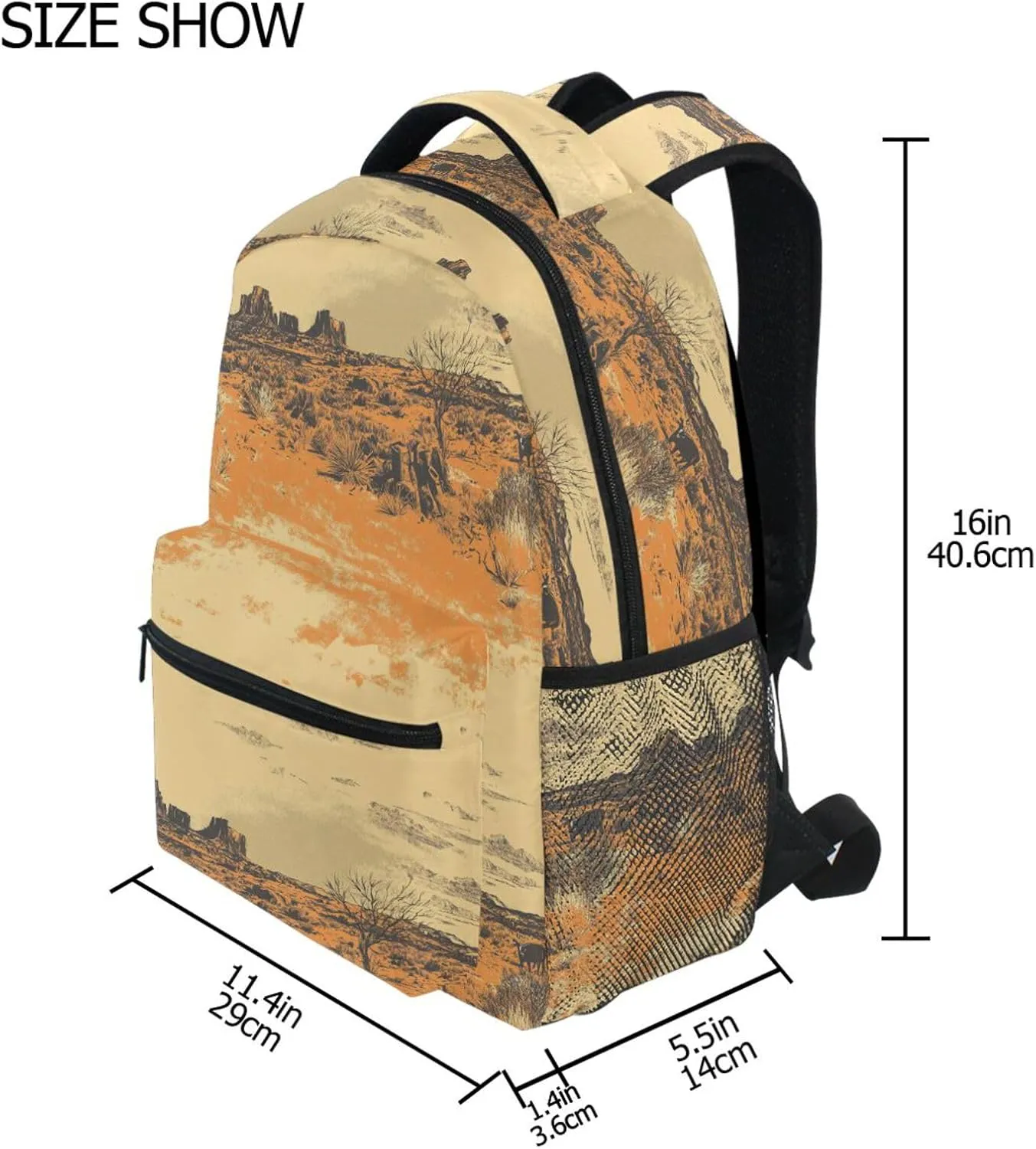 Sport Backpack for Men and Women Fashion Outdoor Backpack with Chest Strap Gift Men & Women Western Cowboy Boots Cow Vast Wilderness