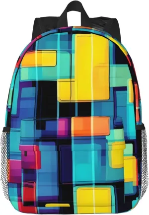 Square Geometry Diagram 15in Laptop Bag, Men Women Adjustable Shoulder Strap Outdoor Travel Gym Bag
