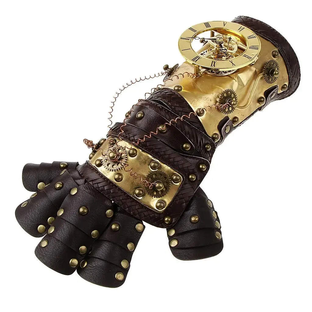 Steampunk Leather Arm Band Cuff Vintage Fancy Dress Costume