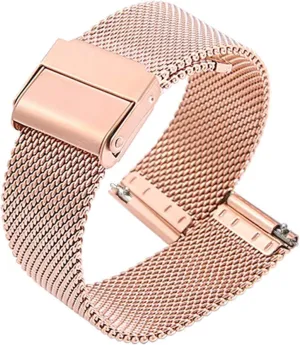 Strap Replacement Stainless Steel Band Strap Compatible Women Men Universal Watch Band Replacement Strap BlackA-16mm