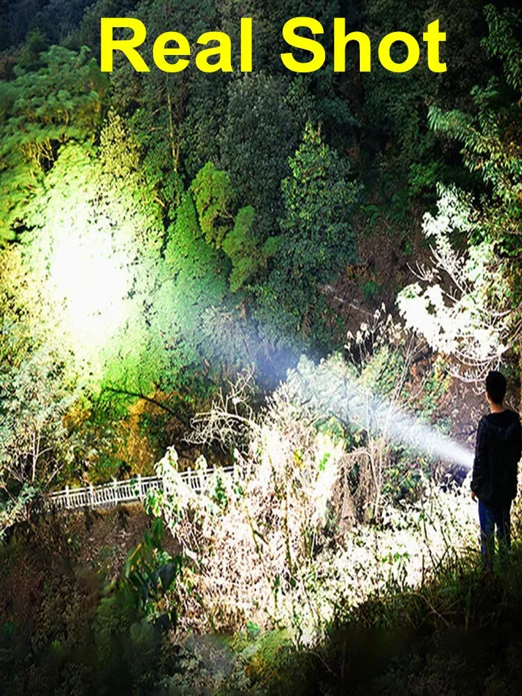 Strong Light Ultra-Bright LED Flashlight USB Charging long-range 1000 meters 100000LM 4-Core P500 wick Waterproof Ultra-long Flashlight Built-in Large Capacity Rechargeable Battery