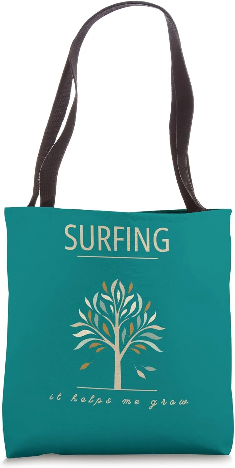 Surfing Wave Ocean Tree Growth Nature Adventure Tote Bag