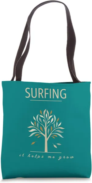 Surfing Wave Ocean Tree Growth Nature Adventure Tote Bag