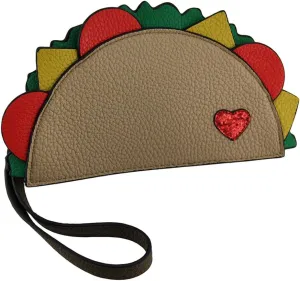 Taco Bout Love Food Friendly Taco Shaped Vinyl Purse with Removable Wrist Strap 8.5 Inches Long