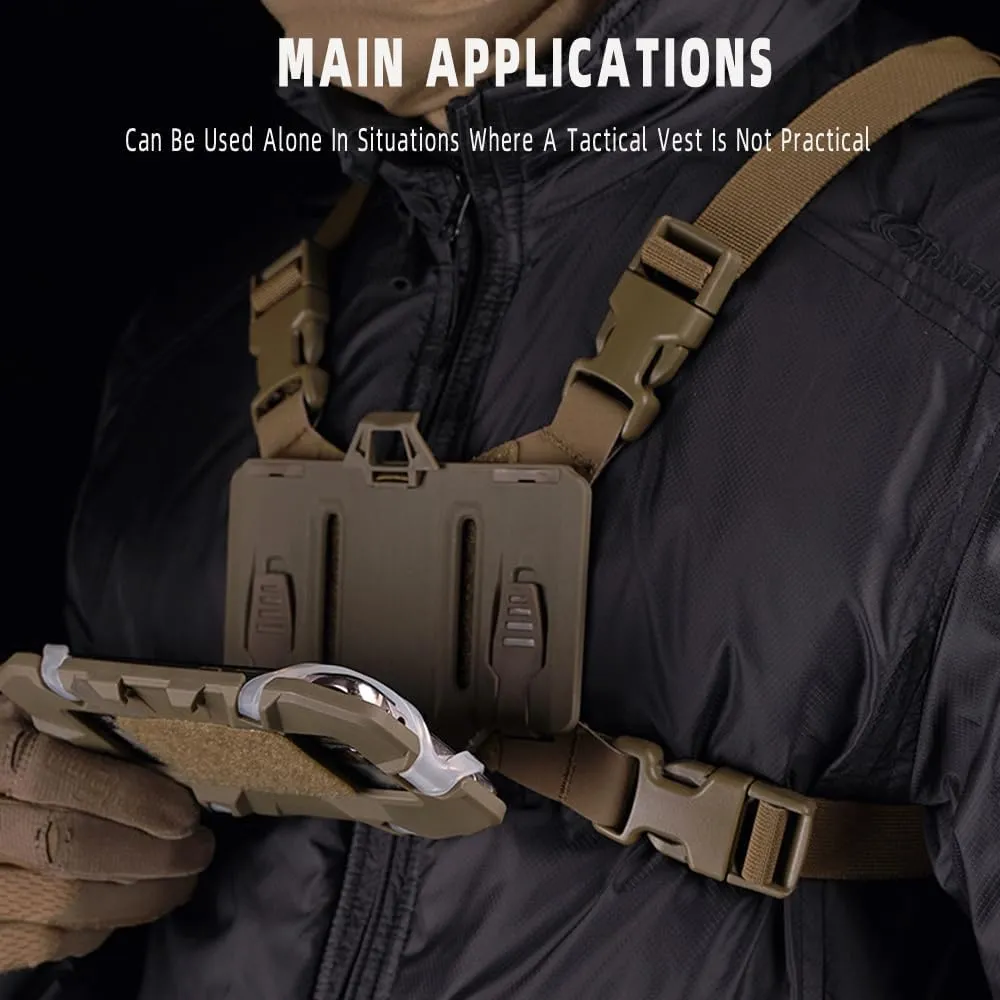 Tactical Chest Phone Mount Strap, Portable Mobile Phone Navigation Holder Fixing Bracket Map Case Strap Accessory
