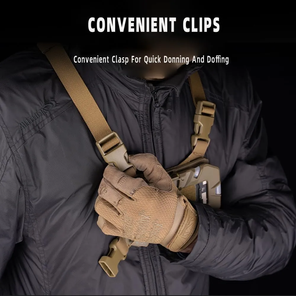 Tactical Chest Phone Mount Strap, Portable Mobile Phone Navigation Holder Fixing Bracket Map Case Strap Accessory
