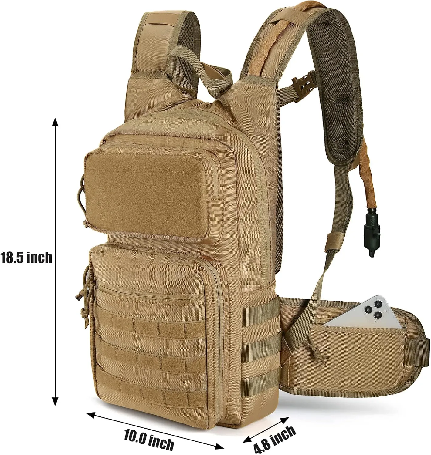Tactical Hydration Pack Lightweight Insulation Water Backpack Molle Hydration Backpack for Hiking, Running, Cycling, Climbing, Hunting, Fishing