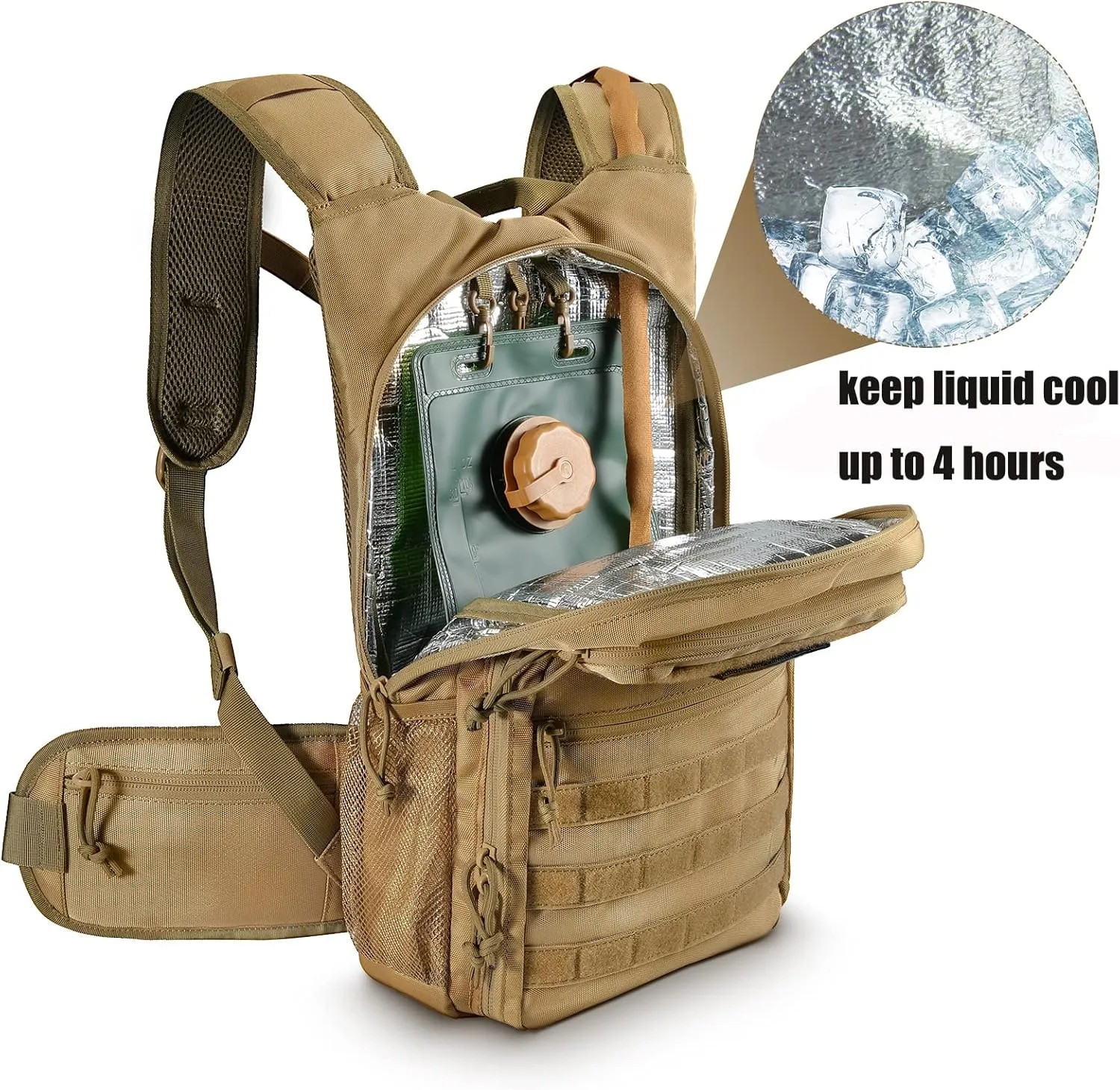 Tactical Hydration Pack Lightweight Insulation Water Backpack Molle Hydration Backpack for Hiking, Running, Cycling, Climbing, Hunting, Fishing