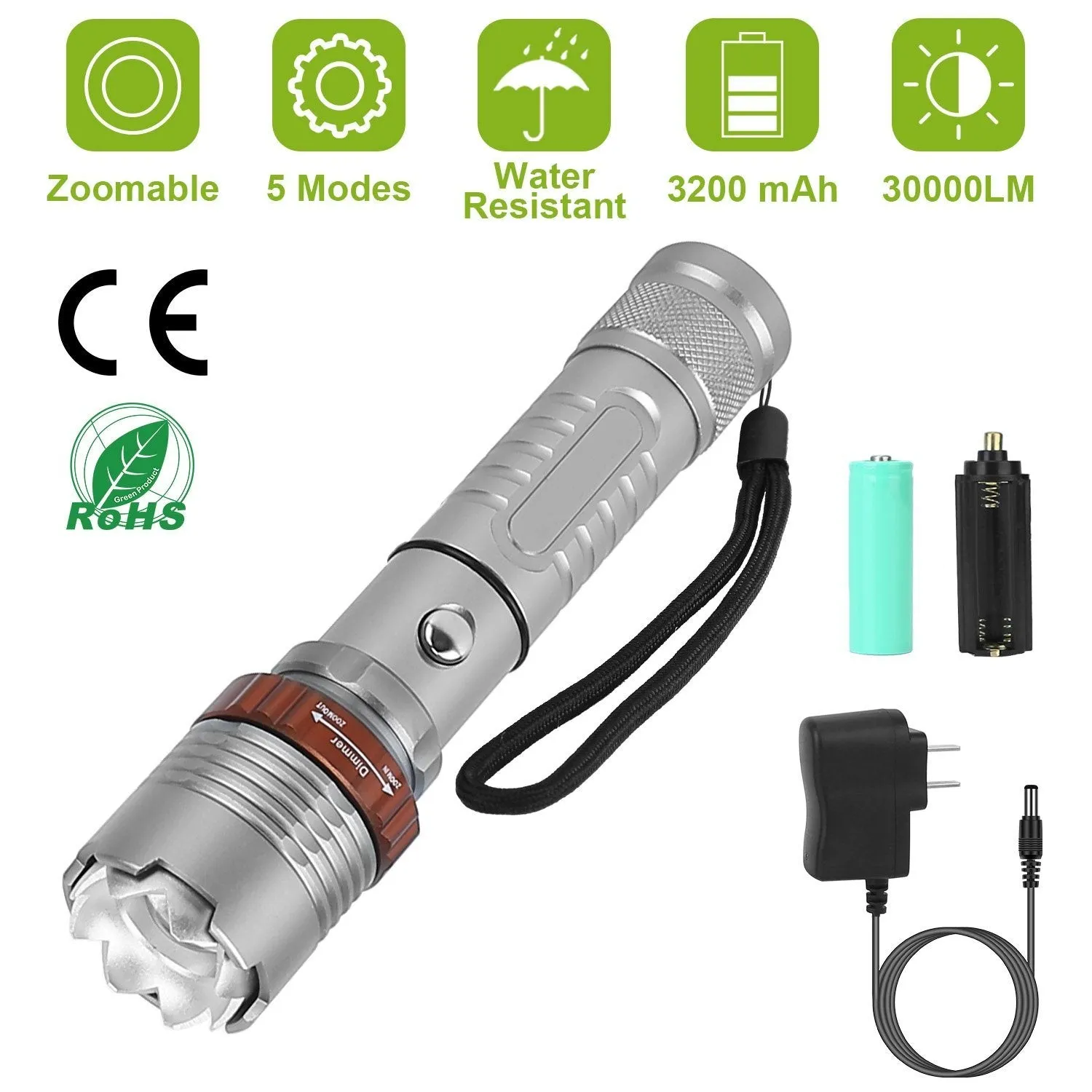 Tactical Military LED Flashlight
