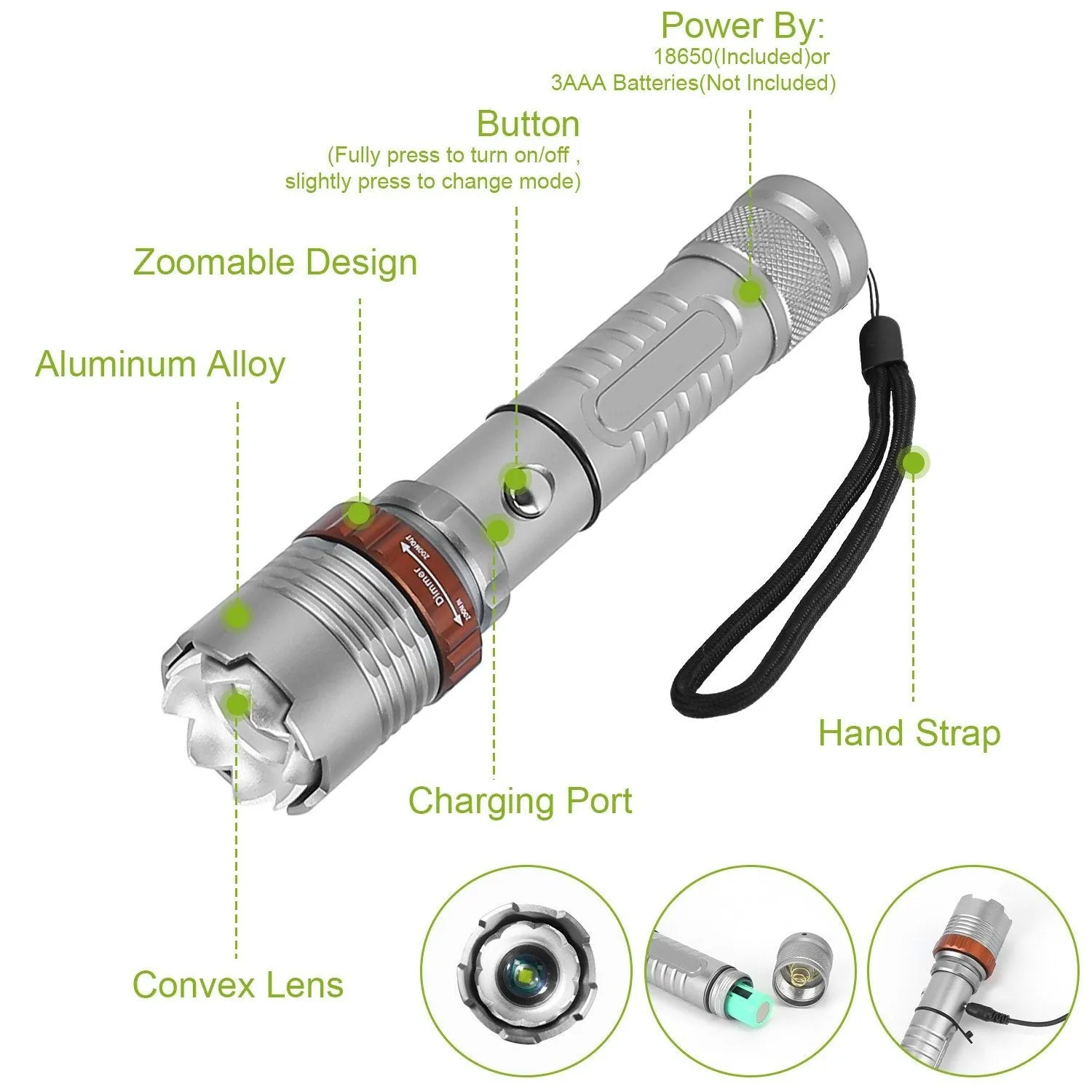 Tactical Military LED Flashlight