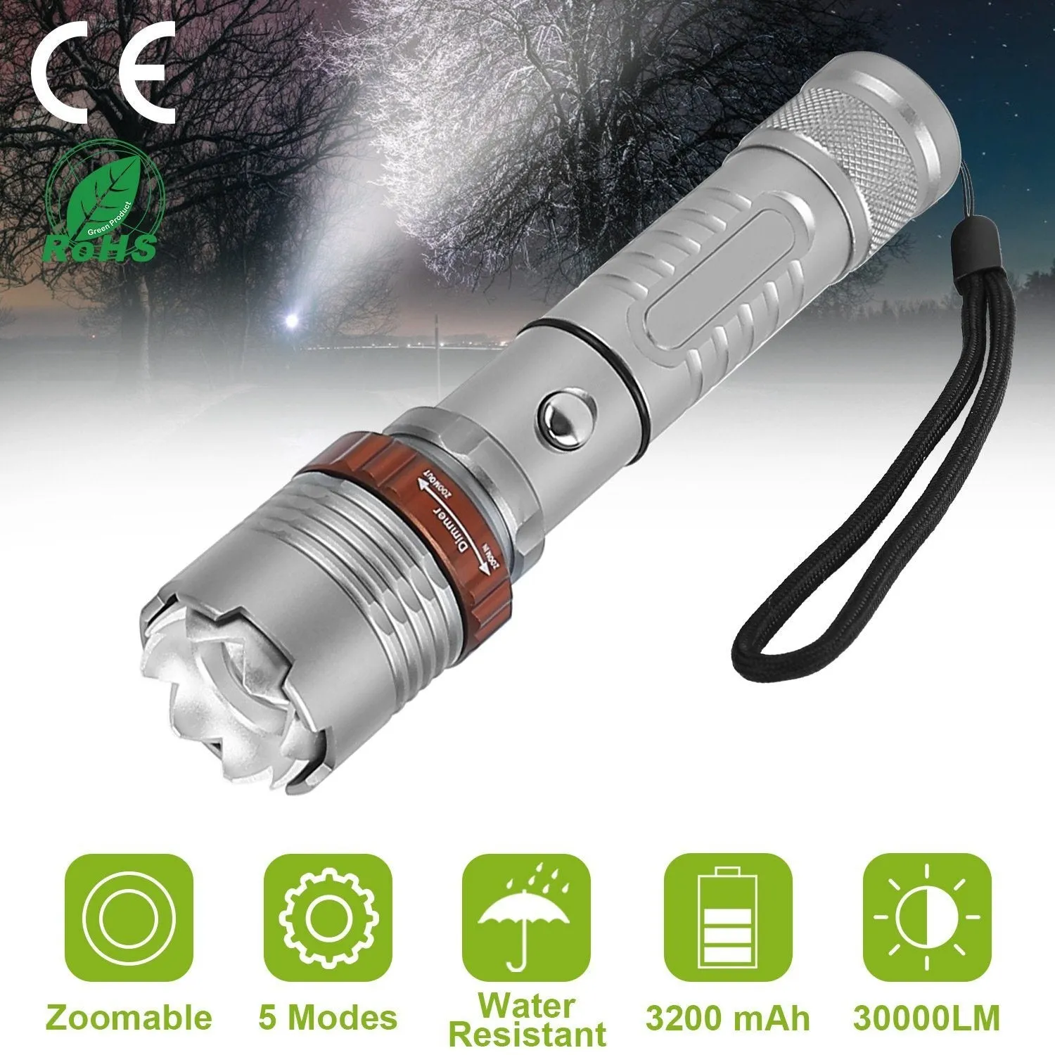 Tactical Military LED Flashlight