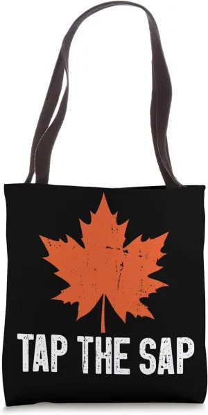 Tap The Sap Maple Tree Tapping Syrup vintage Canada Tote Bag