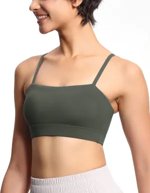 THE GYM PEOPLE Women's Adjustable Spaghetti Strap Sports Bras Wirefree Workout Tops with Removable Padded
